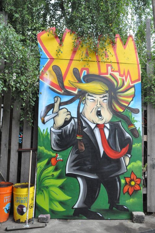 trump berlin street art