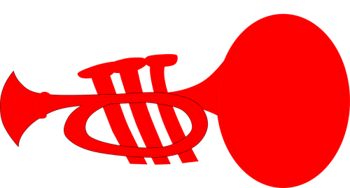 trumpet red musical instrument