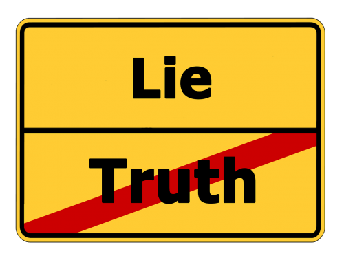 truth lie street sign