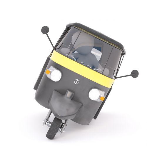 tuk tuk white male 3d model