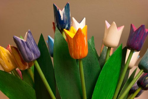 tulips wood wooden tulips