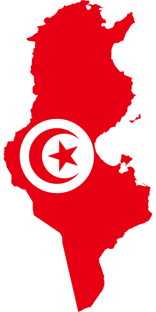 tunisia flag map