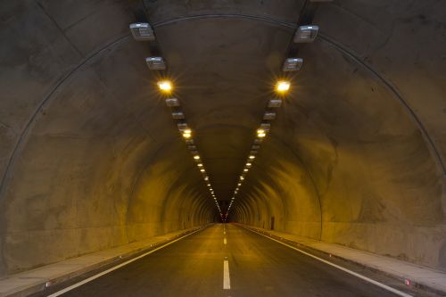 tunnel asphalt light