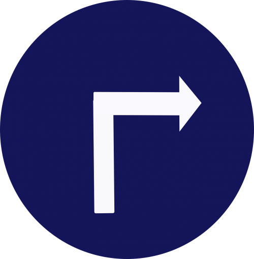 turn right arrow sign