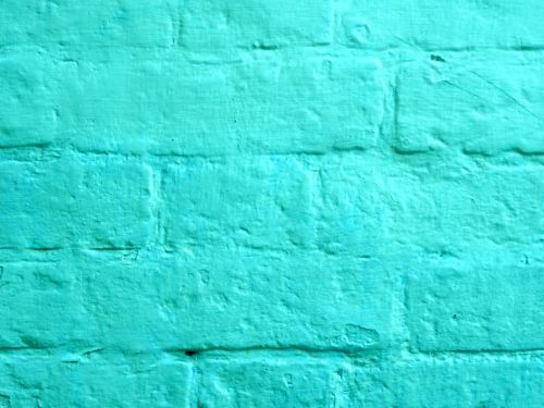 Turquoise Painted Brick Wall