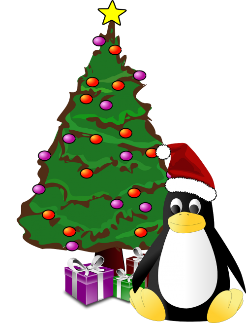 tux penguin christmas tree