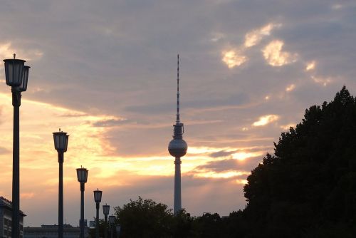 tv tower berlin evening