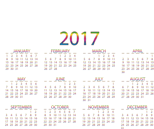 twenty seventeen 2017 calendar