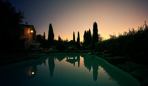 twilight  sunrise  pool