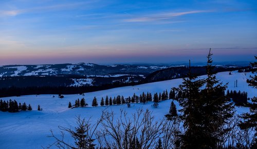 twilight  landscape  winter