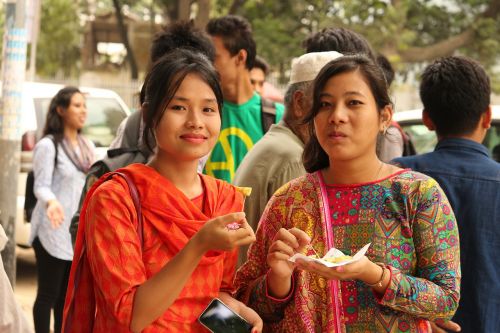 two woman with beautiful smile