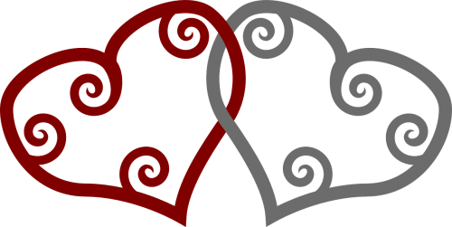 two hearts shapes