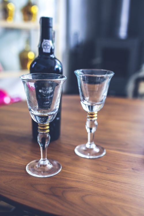 two wine glass