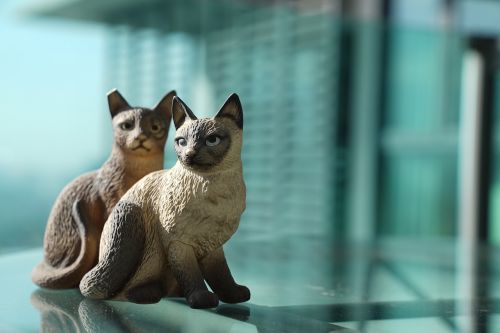 two cats ceramic cats decorative