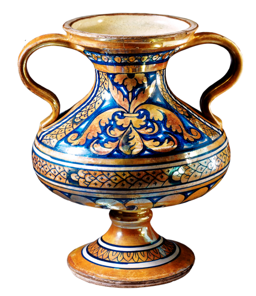two-handled vase vase tin-glazed
