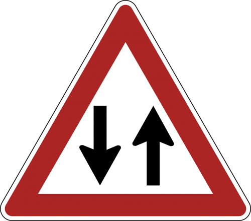 two way traffic danger warning
