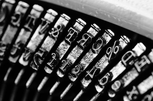 types typewriter black white