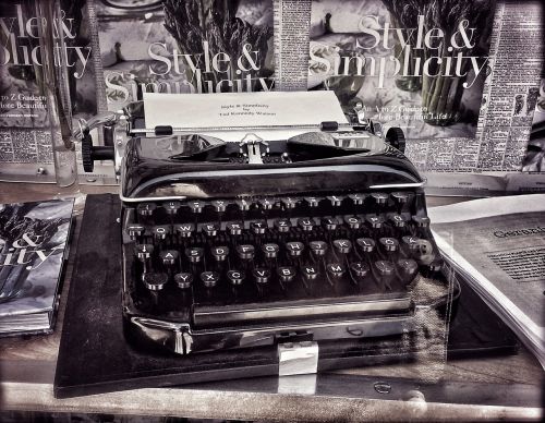 typewriter writing vintage