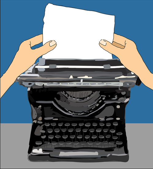typewriter  writing  author
