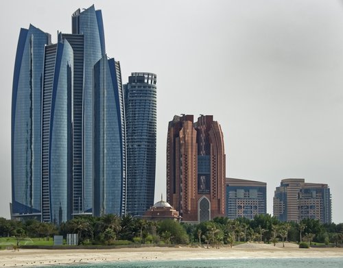 u a e  abu dhabi  skyscrapers