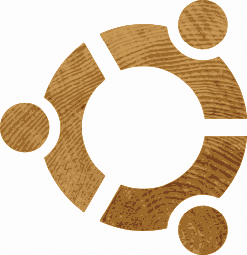 ubuntu logo wood