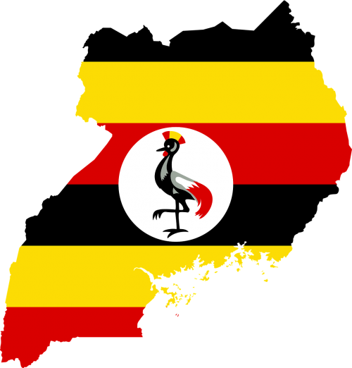 uganda flag map