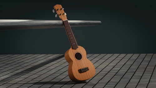 ukulele 3d art blender