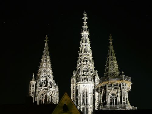 ulm cathedral night photograph spires