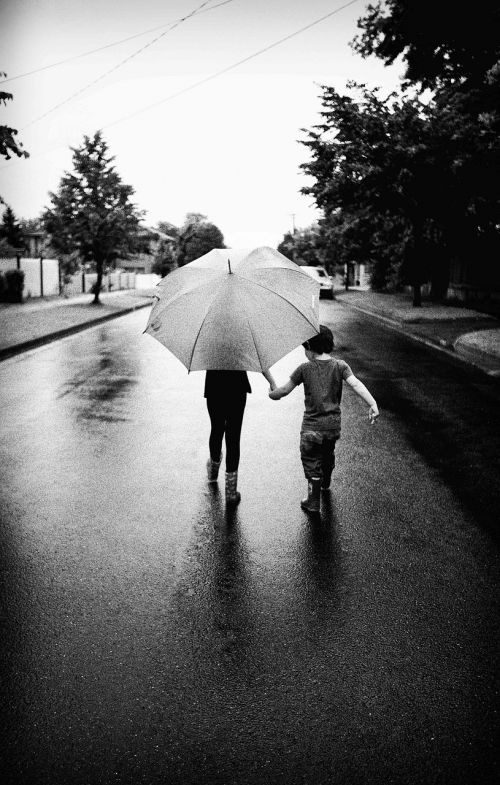 umbrella rain walking