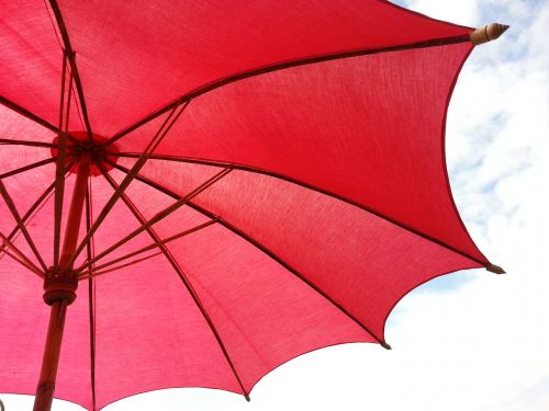umbrella sky red