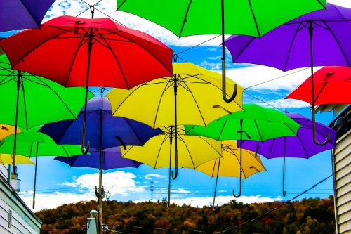 umbrella surreal sky