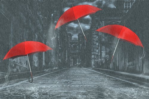 umbrella  rain  alley
