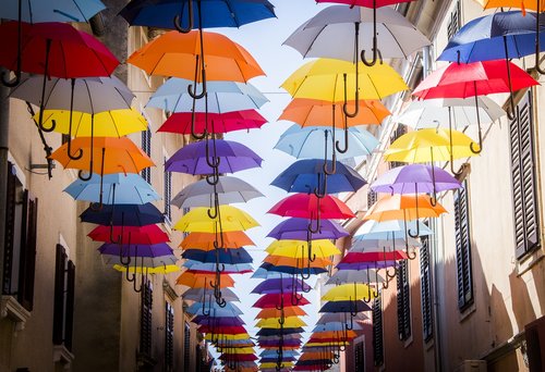 umbrella  hanging  street