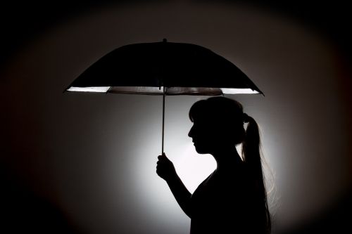 umbrella rain silhouette