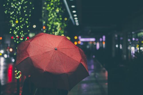 umbrella night rain