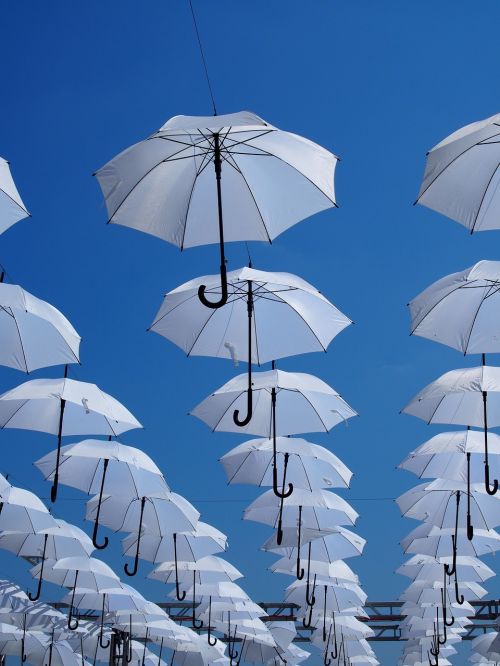 umbrellas lublin sky
