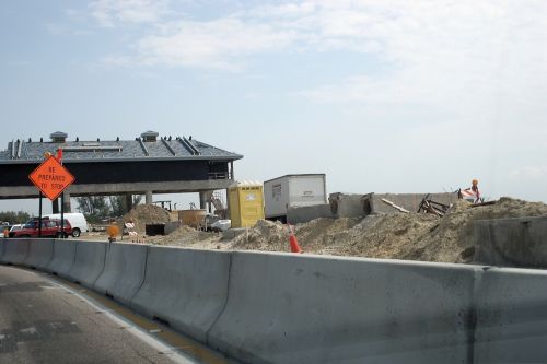 under construction construction toll booth