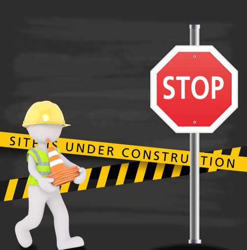 under construction stop site