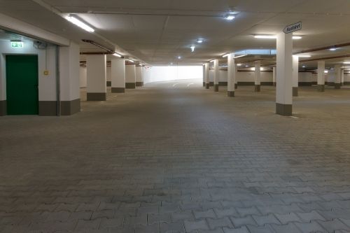 underground car park concrete grey