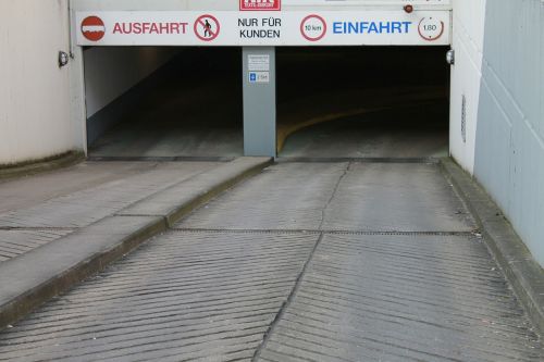 underground car park gateway downhill