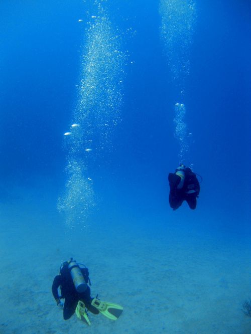 underwater divers bubbles