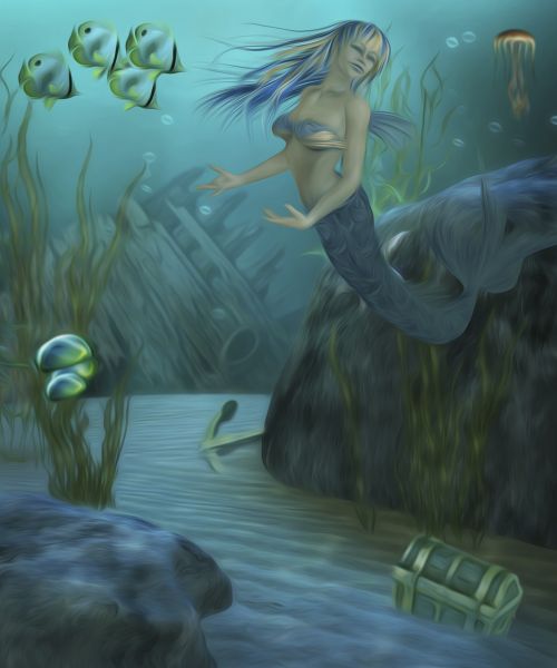 underwater mermaid woman