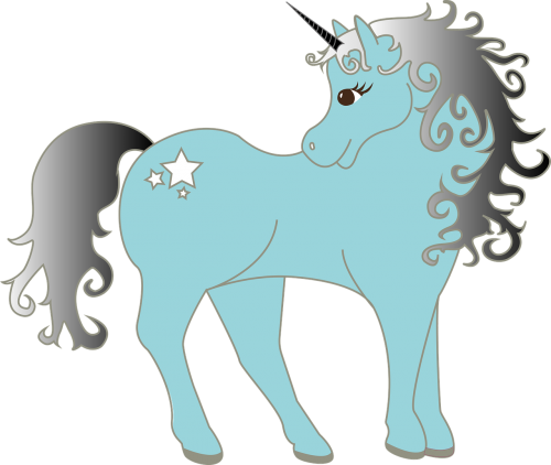 unicorn blue silver