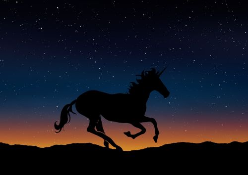 unicorn silhouette landscape