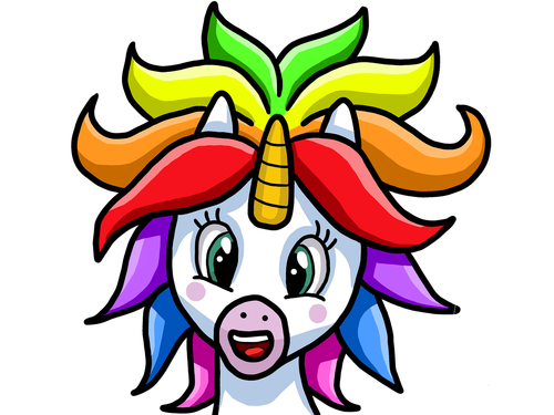 unicorn  rainbow  hairstyle