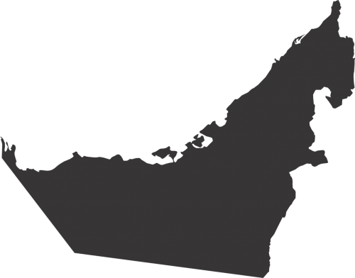 united arab emerites map silhouette