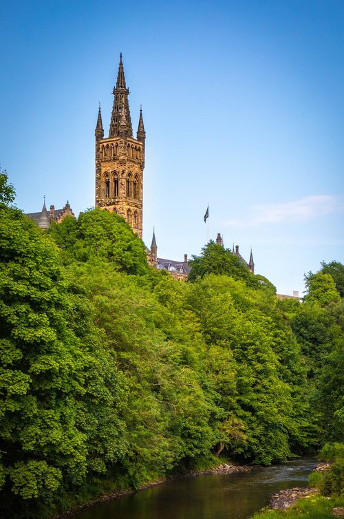 university  glasgow  blue sky