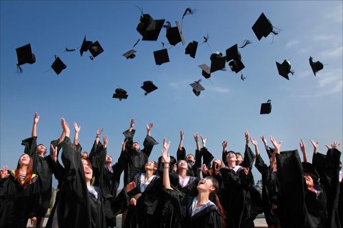 university student graduation photo hats