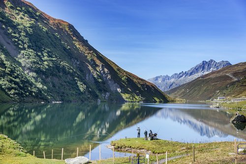 upper lake  oberalp reservoir  the oberalp pass