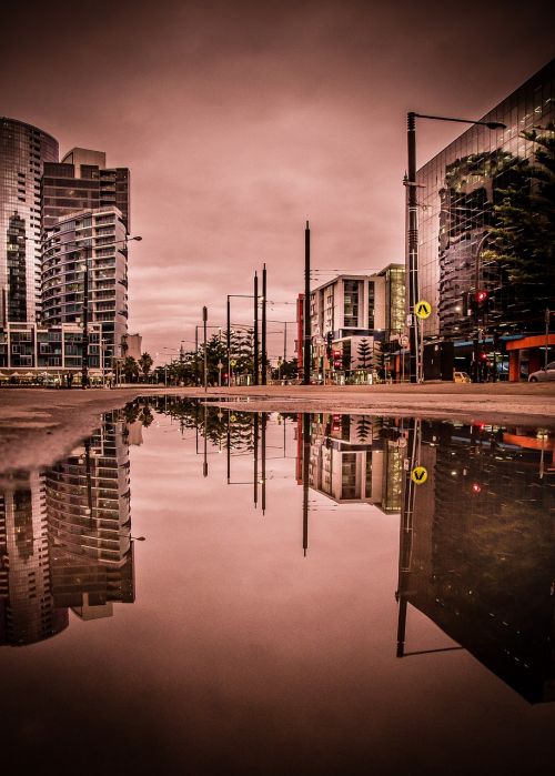 urban city reflection